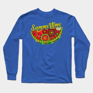 Fun Summertime Watermelon Art Long Sleeve T-Shirt